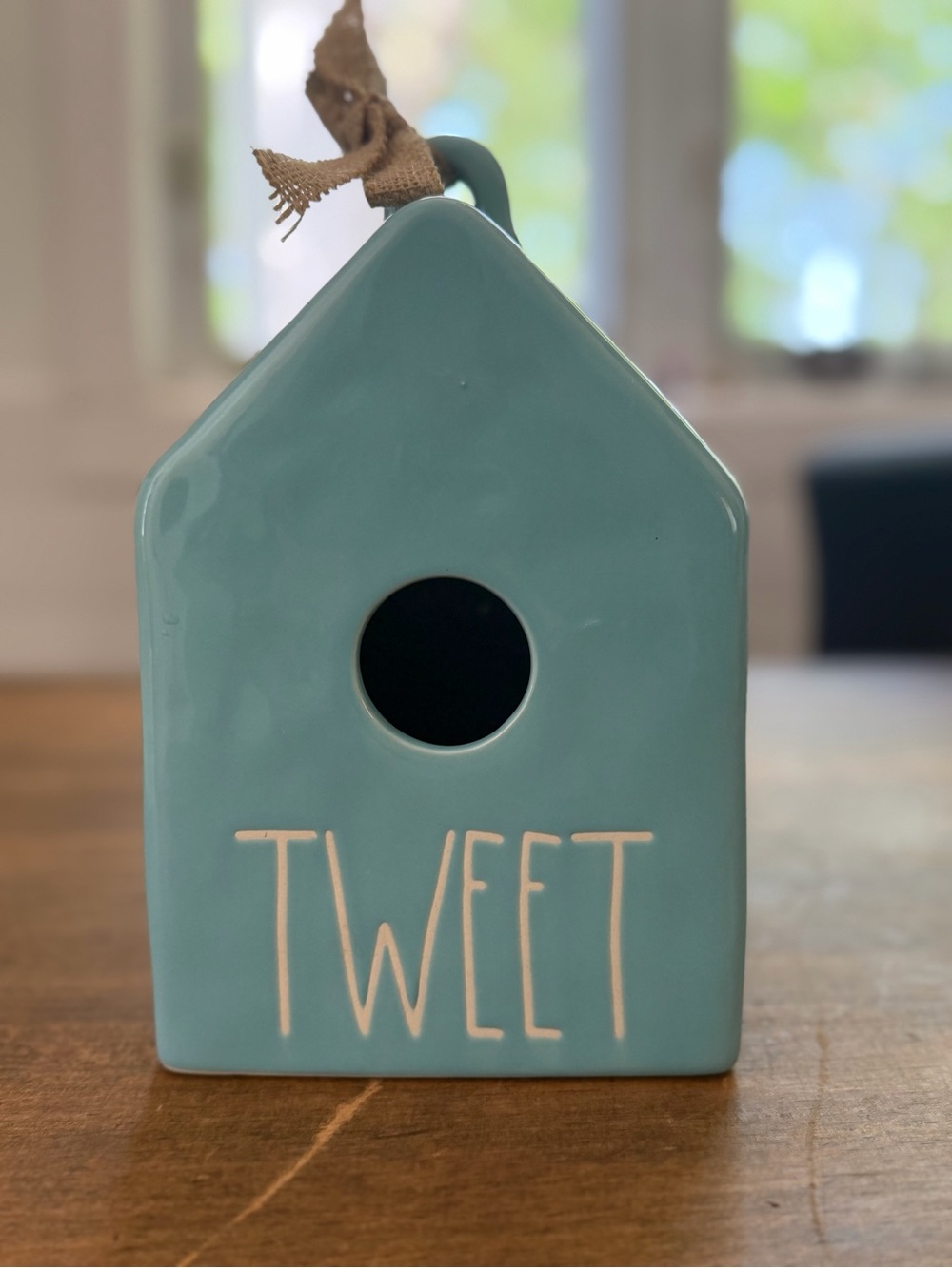 Rae Dunn baby blue birdhouse TWEET